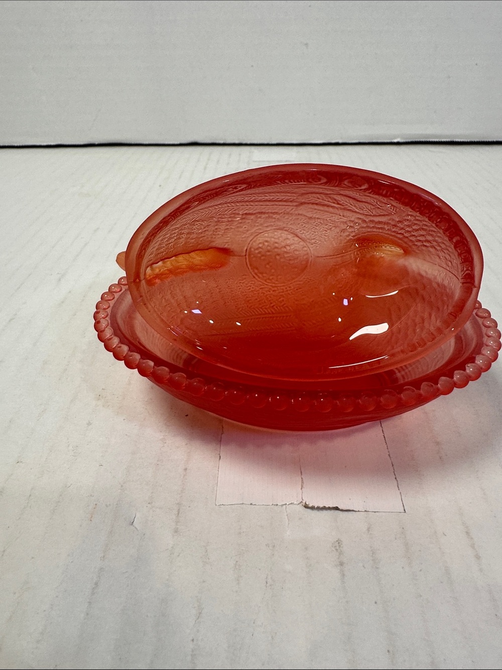 Orange Glass Hen on Nest Decorative Dish - Picture 4 of 4